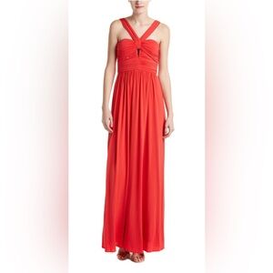 NWT BCBGMAXAZRIA Women's Valane Halter Gown with Keyhole Dress
